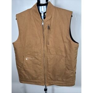 Cabela's Vest Mens Large Brown Roughneck Vest Full Zip Pockets Workwear